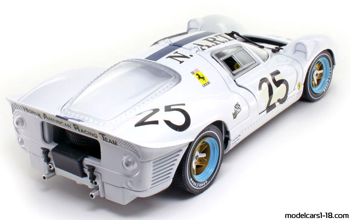 1967 - Ferrari 412 P Jouef Evolution 1/18 (Weiß / Blau) Hinten rechte seite
