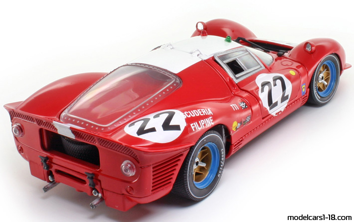 1967 - Ferrari 412 P Jouef Evolution 1/18 (Rot / Weiß) Hinten rechte seite