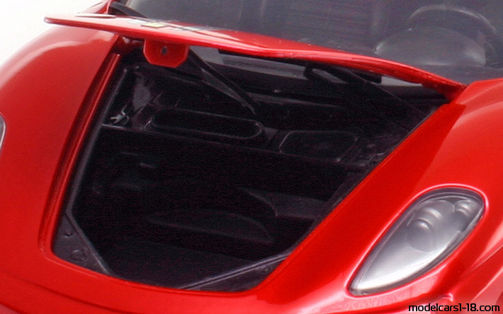 2007 - Ferrari 430 Scuderia Hot Wheels 1/18 (Rot / Hellsilber) Kofferraum / Klappbare Scheinwerfer