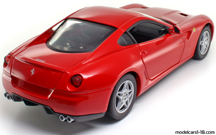 2006 - Ferrari 599 GTB Fiorano Hot Wheels 1/18 (Rot) Hinten rechte seite