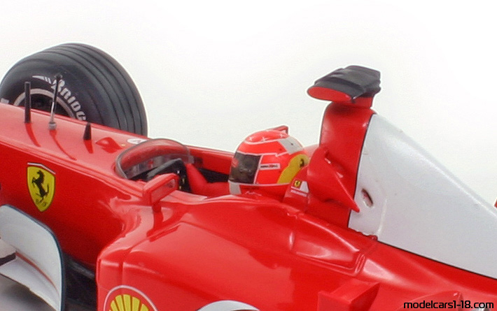 2002 - Ferrari F2002 Hot Wheels 1/18 (Rot / Weiß) Innenraum Armaturenbrett