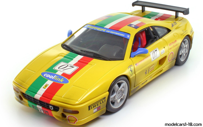 1995 - Ferrari F355 Challenge Hot Wheels 1/18 (Silber) Vorne linke Seite
