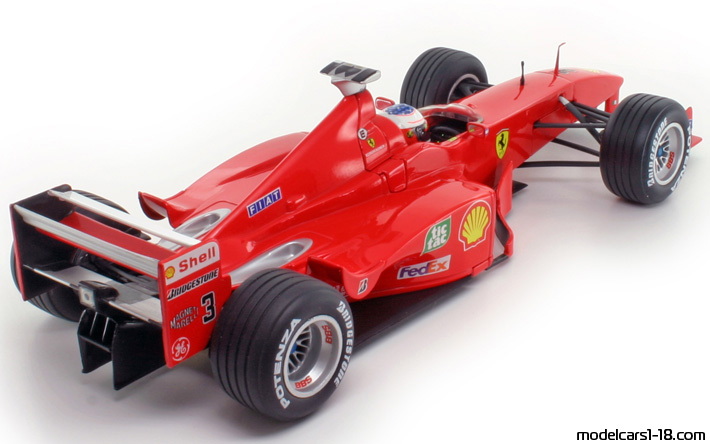 1999 - Ferrari F399 Hot Wheels 1/18 (Rot) Hinten rechte seite