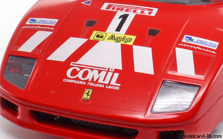 1992 - Ferrari F40 Competizione Bburago 1/18 (Rot / Weiß) Kofferraum / Klappbare Scheinwerfer