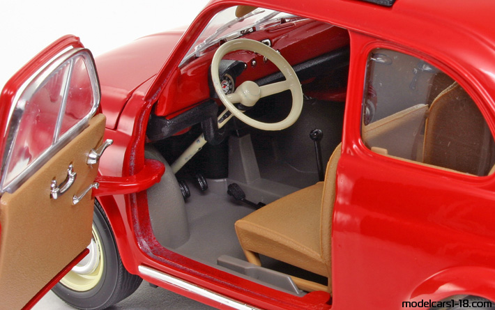 1965 - Fiat 500 F Bburago 1/16 (Red) Innenraum Armaturenbrett