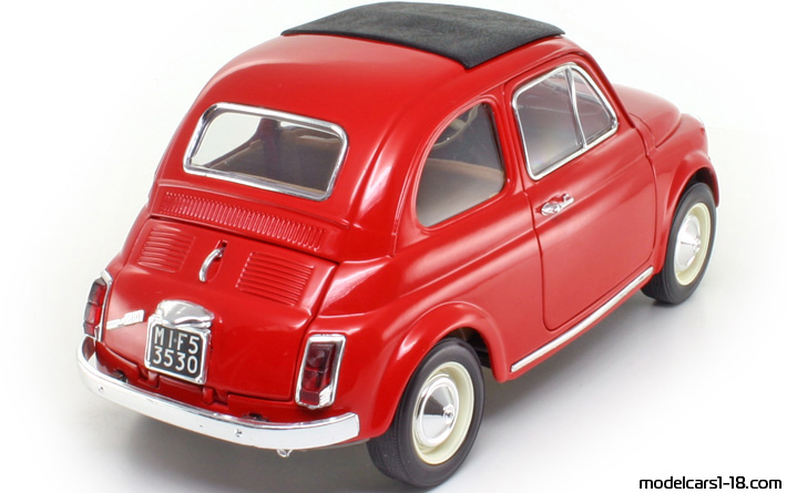 1965 - Fiat 500 F Bburago 1/16 (Red) Hinten rechte seite