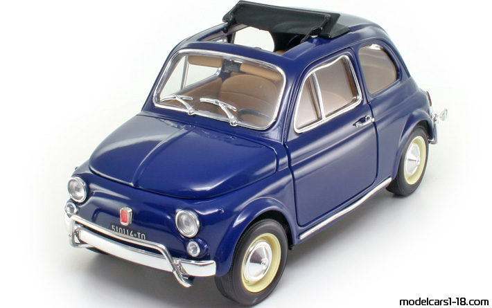 1968 - Fiat 500 L Bburago 1/16 (Blau) Vorne linke Seite
