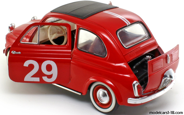 1965 - Fiat 500 Rally Solido 1/16 (Rot / Weiß) Zu öffnende Teile