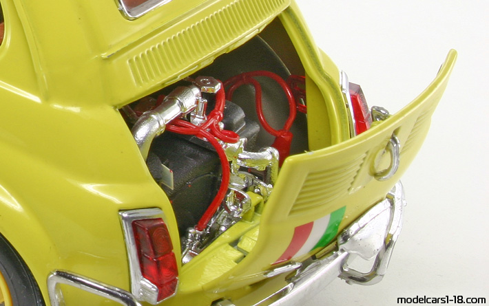 1968 - Fiat 500 Rally Bburago 1/16 (Gelb) Motor