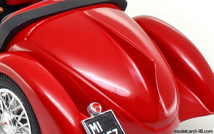 1934 - Fiat 508 Balilla Coppo d'Oro Polistil 1/14 (Rot) Kofferraum / Klappbare Scheinwerfer