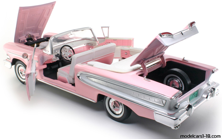 1957 - Ford Edsel Yat Ming 1/18 (Rosa / Weiß) Zu öffnende Teile