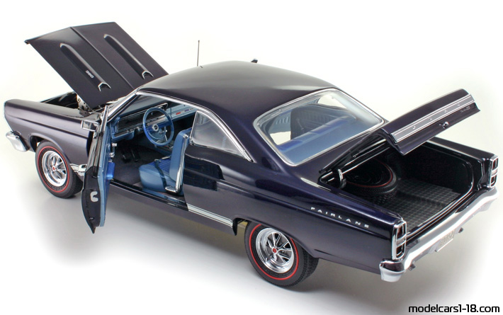 1967 - Ford Fairlane GTA GMP 1/18 (Blau) Zu öffnende Teile