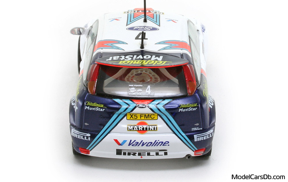 2001 - Ford Focus RS WRC IXO 1/43 (Weiß / Blau) Heck