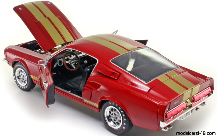 1967 - Ford Mustang Shelby GT500 ERTL 1/18 (Rot / Gelb) Zu öffnende Teile