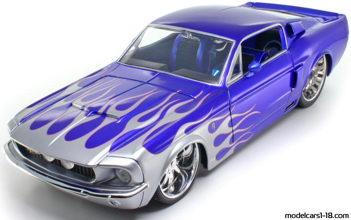 1967 - Ford Mustang Shelby GT500KR Jada Toys 1/18 (Blau / Silber) Vorne linke Seite