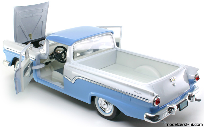 1957 - Ford Ranchero Road Signature 1/18 (Weiß / Blau) Zu öffnende Teile