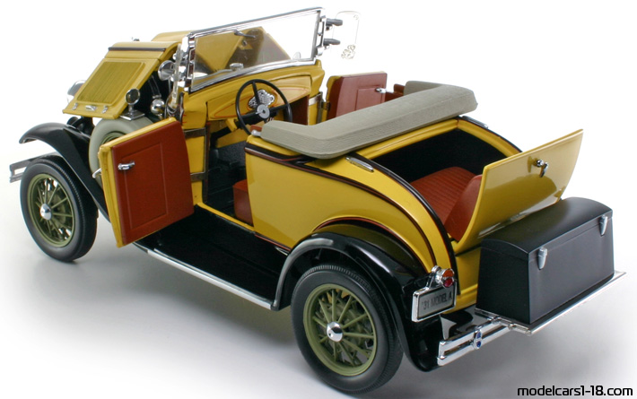1931 - Ford Roadster (Model A) Motor City Classic 1/18 (Gelb / Schwarz) Zu öffnende Teile
