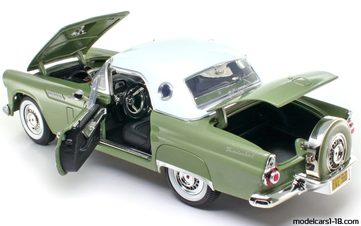 1956 - Ford Thunderbird Motor Max 1/18 (Braun / Weiß) Zu öffnende Teile