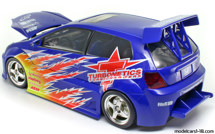 2001 - Honda Civic Si Hot Wheels 1/18 (Blau / Rot) Zu öffnende Teile