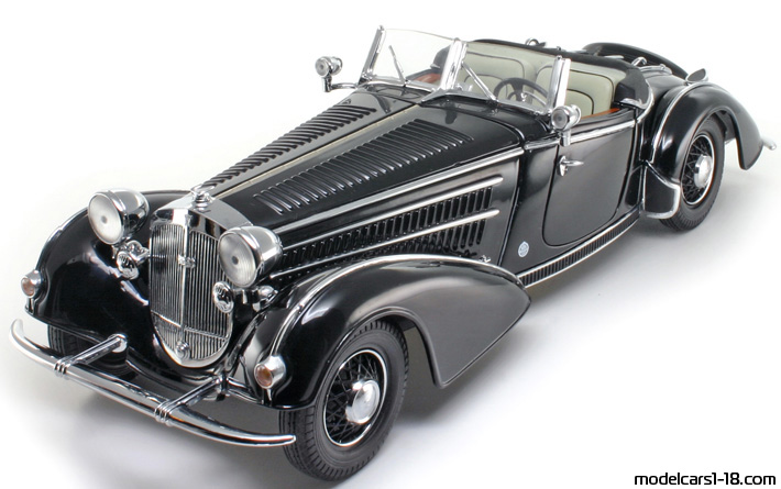 1938 - Horch 855 Roadster Sun Star 1/18 (Schwarz) Vorne linke Seite