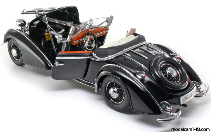 1938 - Horch 855 Roadster Sun Star 1/18 (Schwarz) Zu öffnende Teile