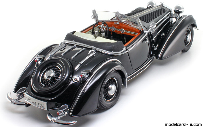 1938 - Horch 855 Roadster Sun Star 1/18 (Schwarz) Hinten rechte seite