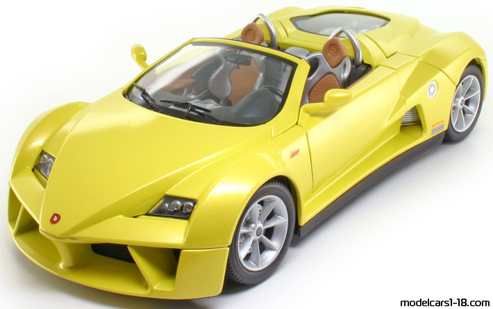 2002 - Italdesign Prima Giugiaro Concept Bburago 1/18 (Gelb) Vorne linke Seite