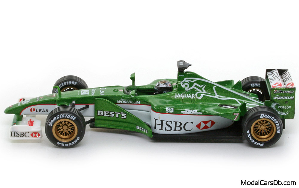 2000 - Jaguar Cosworth R1 Hot Wheels 1/43 (Grün / Weiß) Seite