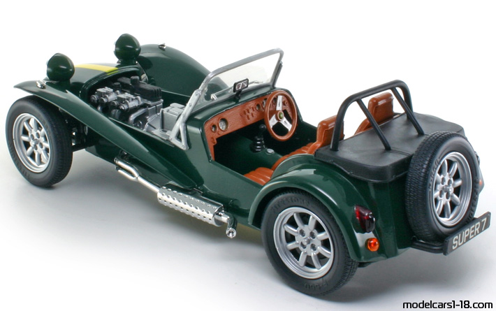 1957 - Lotus Super Seven Anson 1/18 (Grün / Gelb) Zu öffnende Teile