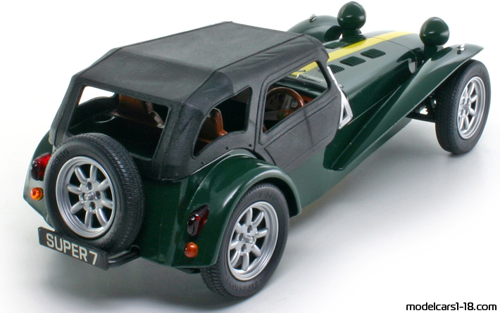 1957 - Lotus Super Seven Anson 1/18 (Grün / Gelb) Hinten rechte seite