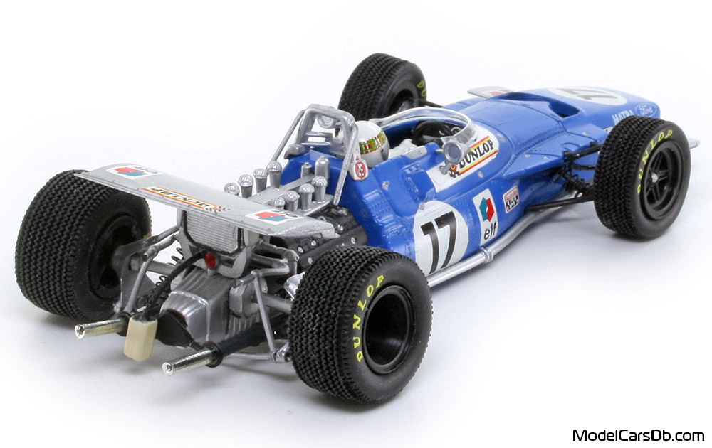 1969 - Matra Cosworth MS80 Quartzo 1/43 (Blau / Silber) Hinten rechte seite