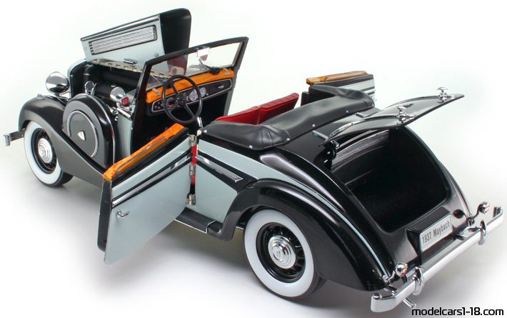 1937 - Maybach SW38 Signature Models 1/18 (Schwarz / Weiß) Zu öffnende Teile