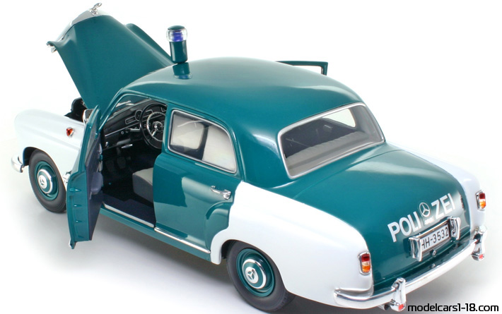 1953 - Mercedes 180 (W120) Police Revell 1/18 (Grün / Weiß) Zu öffnende Teile