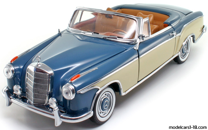 1956 - Mercedes 220 SE (W180) Sun Star 1/18 (Blau / Weiß) Vorne linke Seite