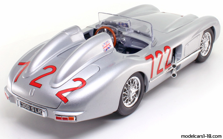 1955 - Mercedes 300 SLR (W196S) Bburago 1/18 (Silber) Hinten rechte seite