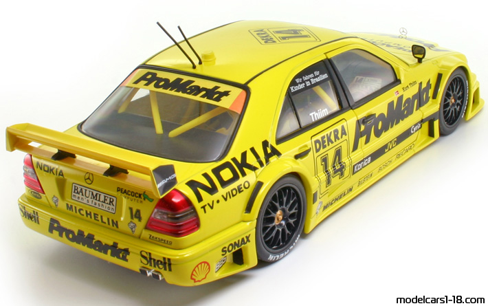 1994 - Mercedes C 180 DTM (W202) UT 1/18 (Gelb / Schwarz) Hinten rechte seite