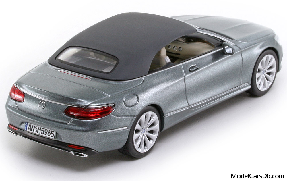 2015 - Mercedes S 500 Cabriolet (A217) Kyosho 1/43 (Grau) Hinten rechte seite