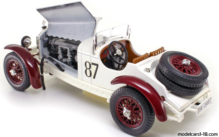 1931 - Mercedes SSKL Caracciola (W06) Bburago 1/18 (Weiß / Rot) Zu öffnende Teile