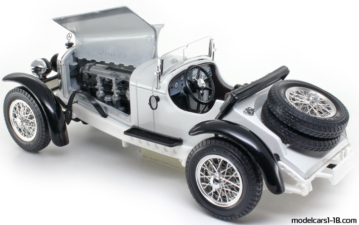 1928 - Mercedes SSKL (W06) Bburago 1/18 (Weiß) Zu öffnende Teile