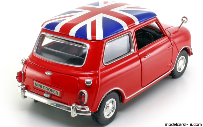 1959 - Morris Mini Cooper Motor Max 1/18 (Rot / Blau) Hinten rechte seite
