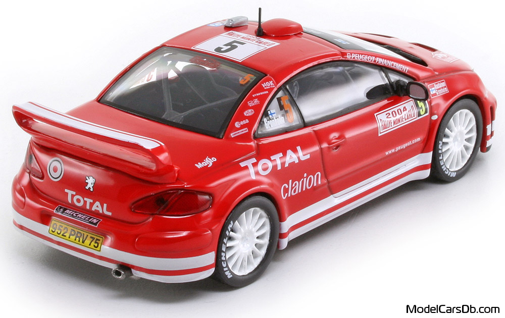 2005 - Peugeot 307 WRC DeAgostini 1/43 (Rot / Weiß) Hinten rechte seite