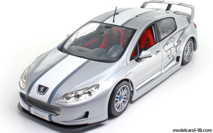 2004 - Peugeot 407 Silhouette Mondo Motors 1/18 (Silber / Weiß) Vorne linke Seite