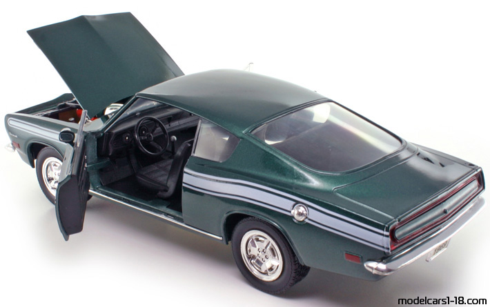 1969 - Plymouth Barracuda 383 Road Signature 1/18 (Grün / Weiß) Zu öffnende Teile