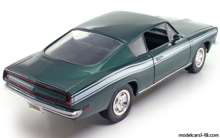 1969 - Plymouth Barracuda 383 Road Signature 1/18 (Grün / Weiß) Hinten rechte seite