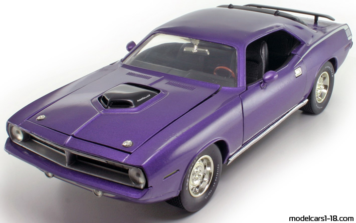 1970 - Plymouth Hemi 'Cuda ERTL 1/18 (Lila) Vorne linke Seite