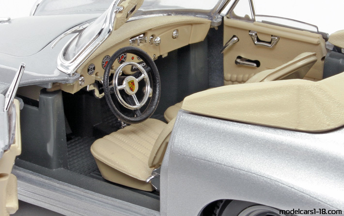 1961 - Porsche 356 B Bburago 1/18 (Silber) Innenraum Armaturenbrett