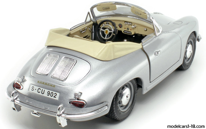 1961 - Porsche 356 B Bburago 1/18 (Silber) Hinten rechte seite