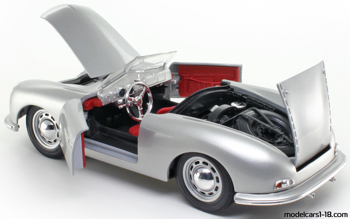 1948 - Porsche 356 Nr. 1 Maisto 1/18 (Silber) Zu öffnende Teile