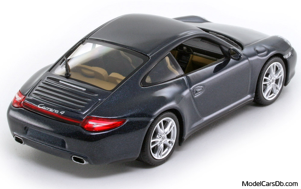 2008 - Porsche 911 Carrera 4 (997) Minichamps 1/43 (Blau) Hinten rechte seite