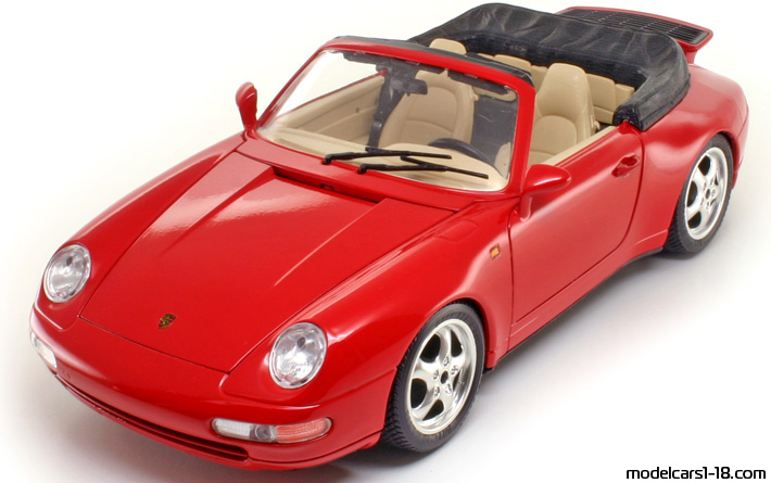 1994 - Porsche 911 Carrera Cabriolet (993) Bburago 1/18 (Red) Vorne linke Seite